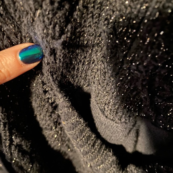 Free People New Romantics Oversized Metallic Cardigan Size L - Picture 3 of 5